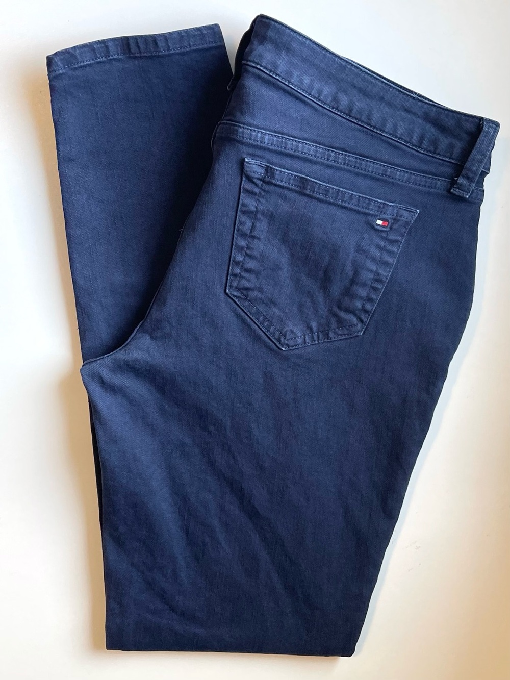Tommy Hilfiger Slim Fit Legging - Navy Flex Chino & Double Zipper - Size 10